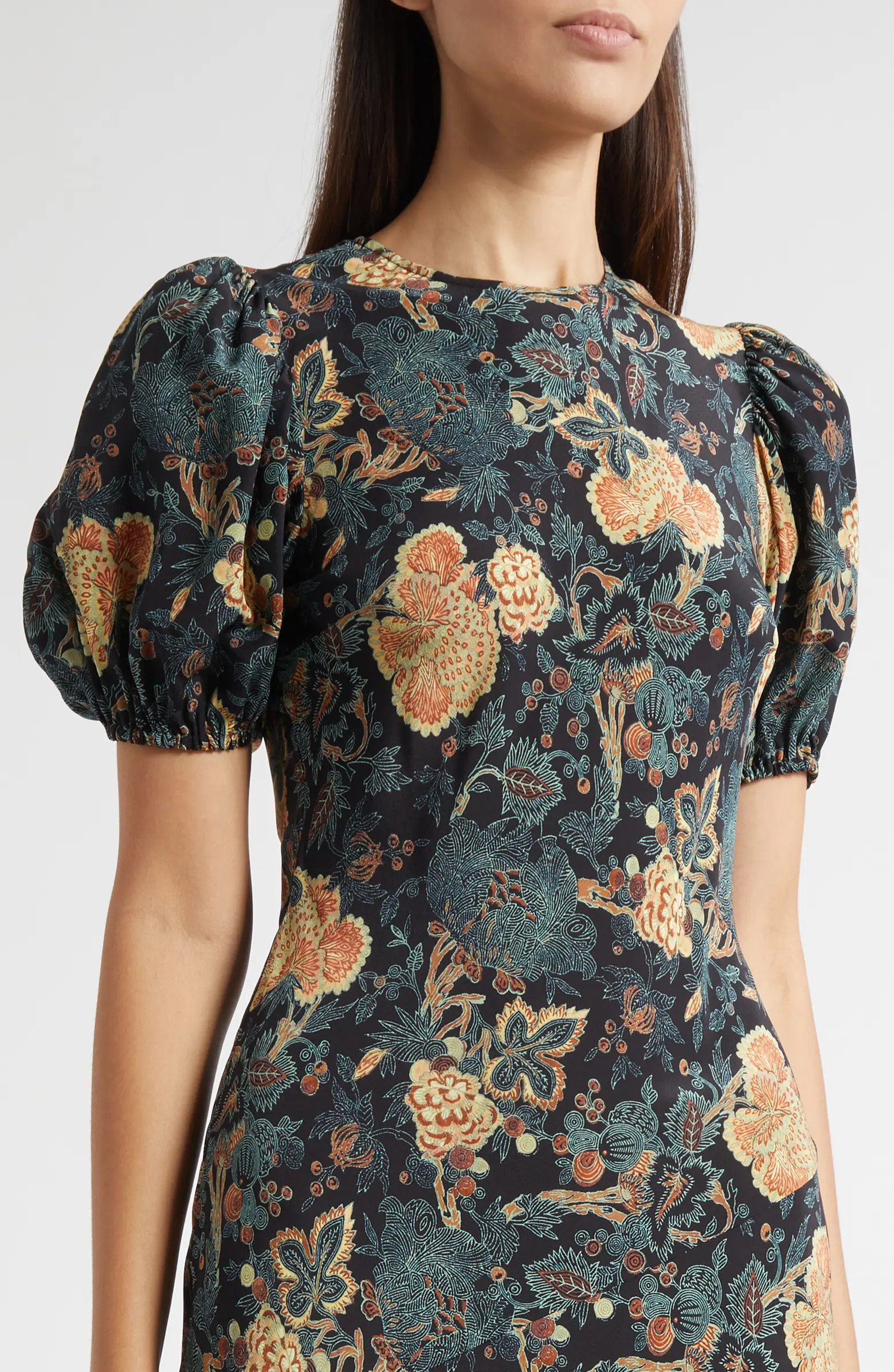 Ines Puff Sleeve Silk Maxi Dress | Nordstrom