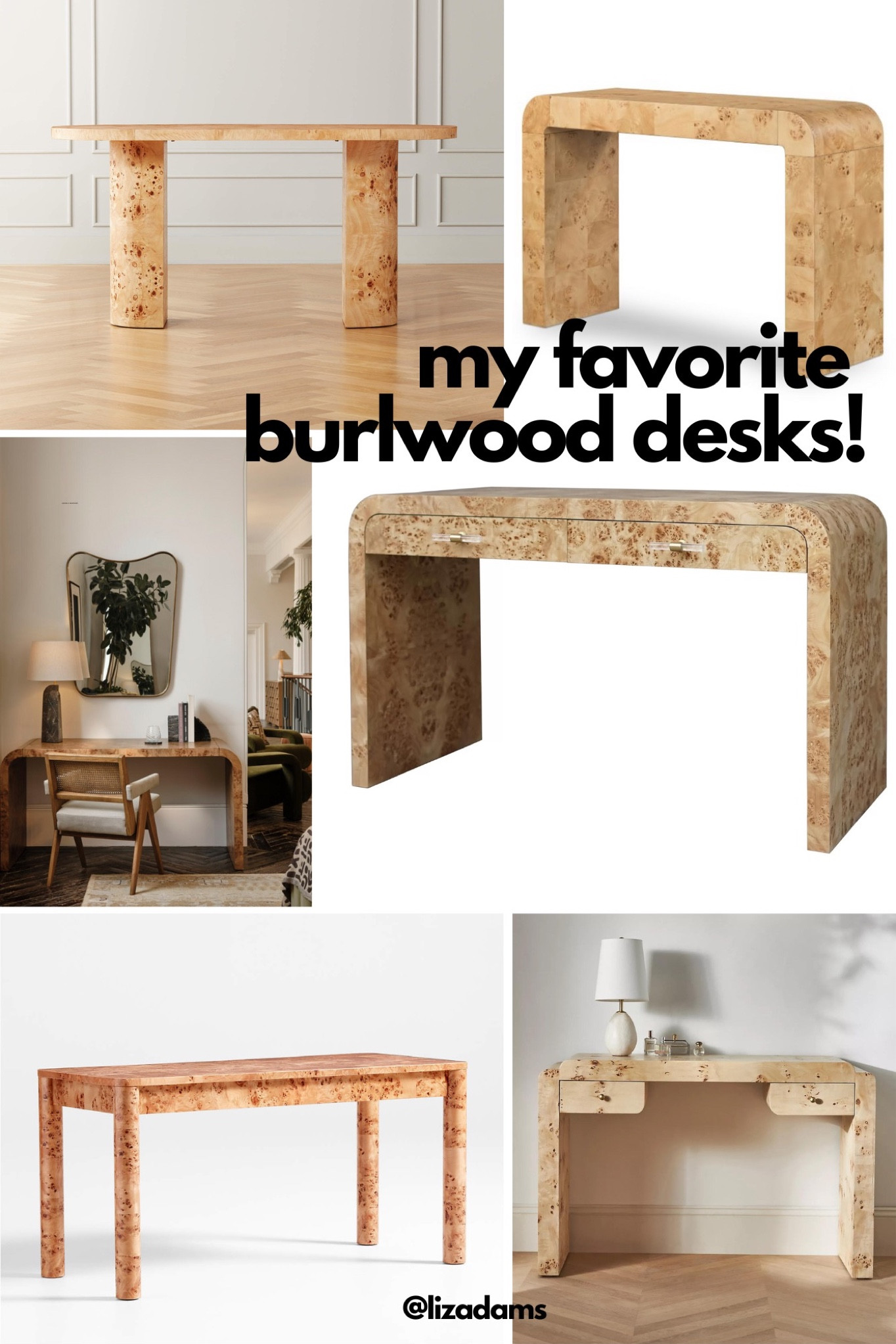 My favorite burlwood desks at different price points! #LTKHOME #homeoffice #deskideas