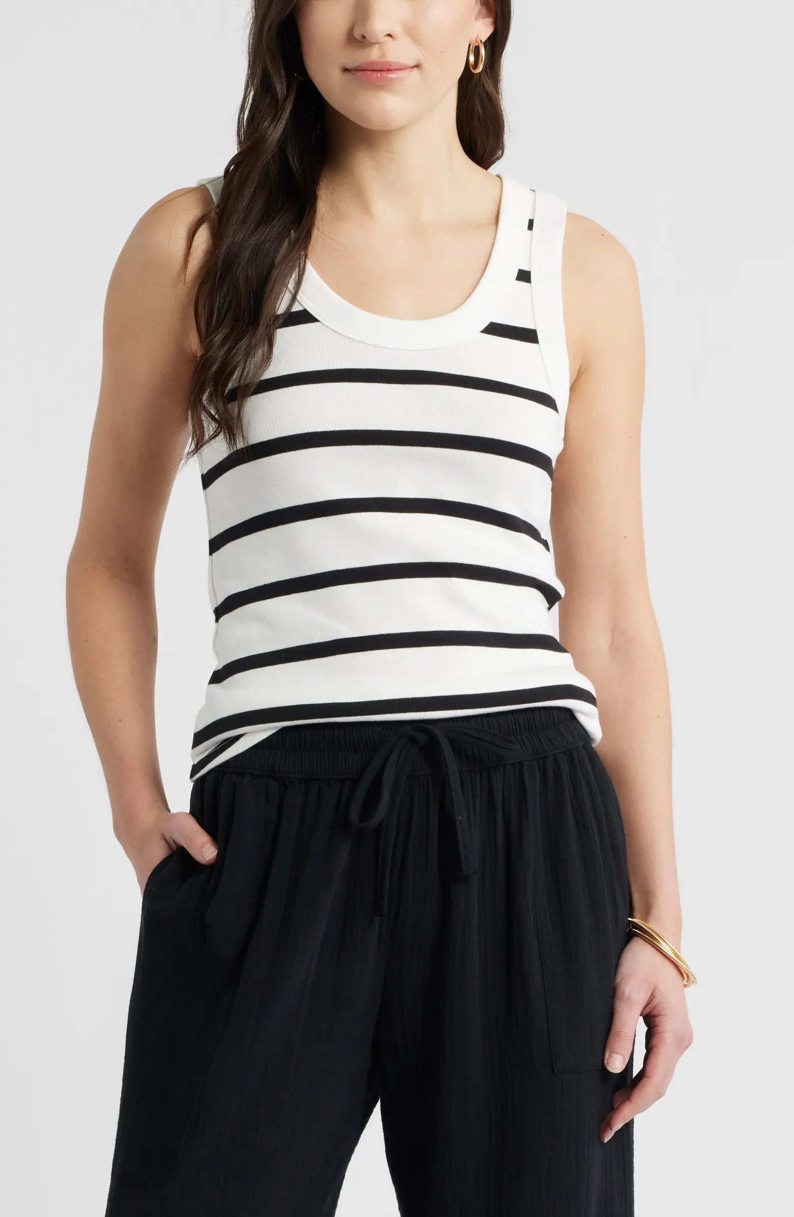 Scoop Neck Rib Cotton Tank | Nordstrom