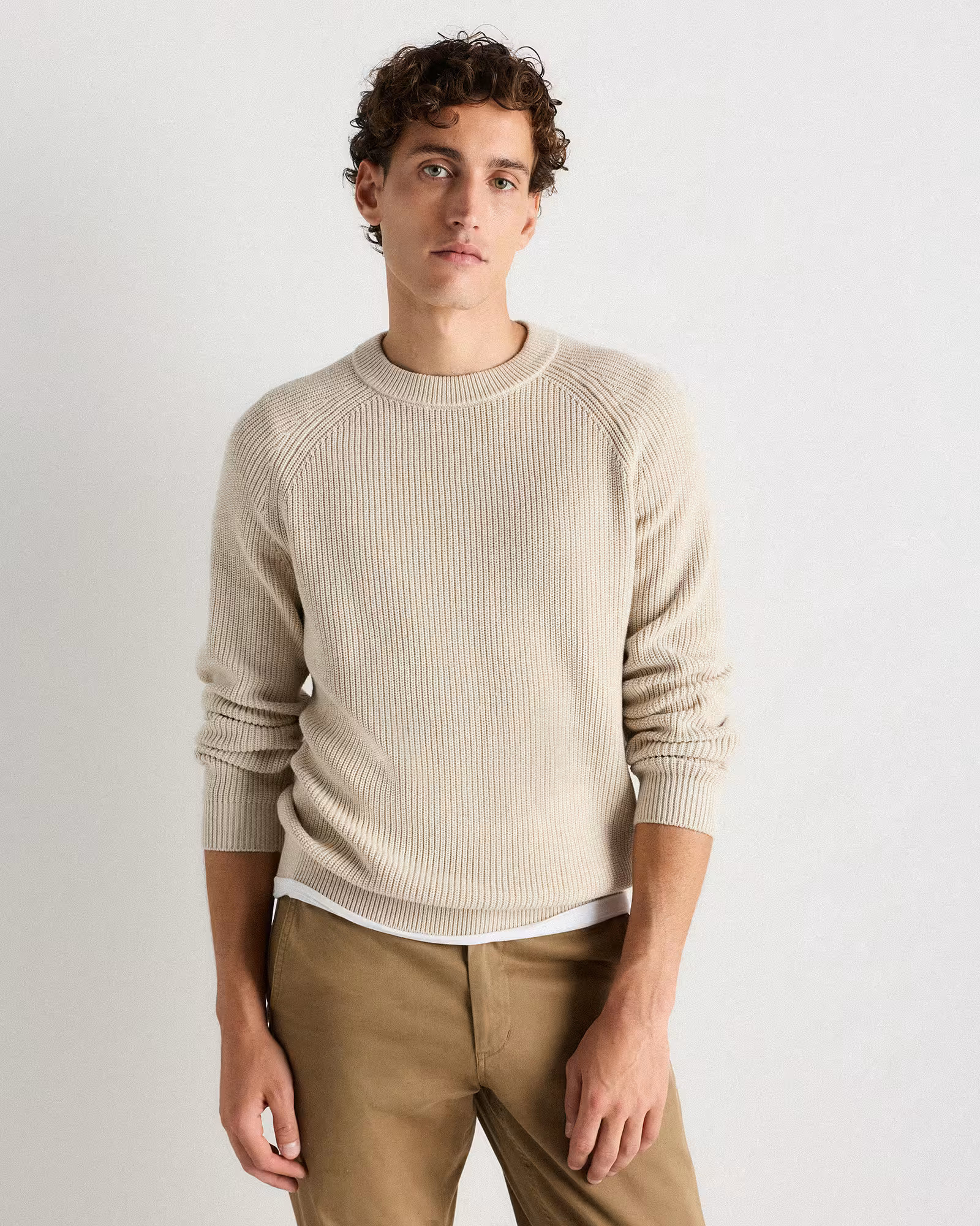 100% Organic Cotton Ribbed Crewneck Sweater | Quince