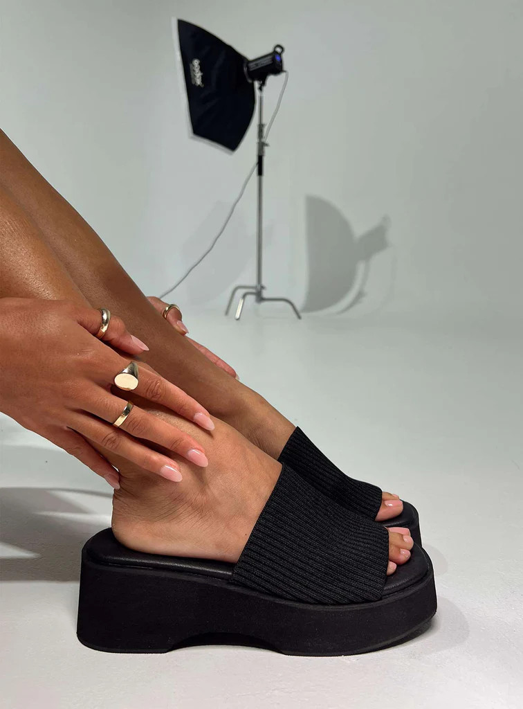 Therapy Nawty Sandals Black | Princess Polly US