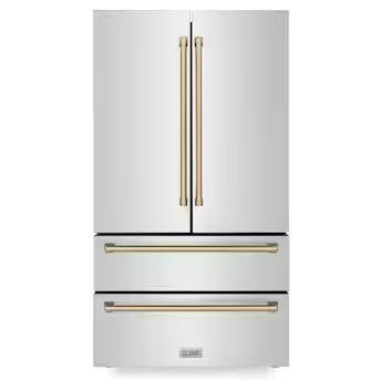 ZLINE KITCHEN & BATH Counter-depth Autograph Edition 22.5-cu ft 4-Door French Door Refrigerator w... | Lowe's