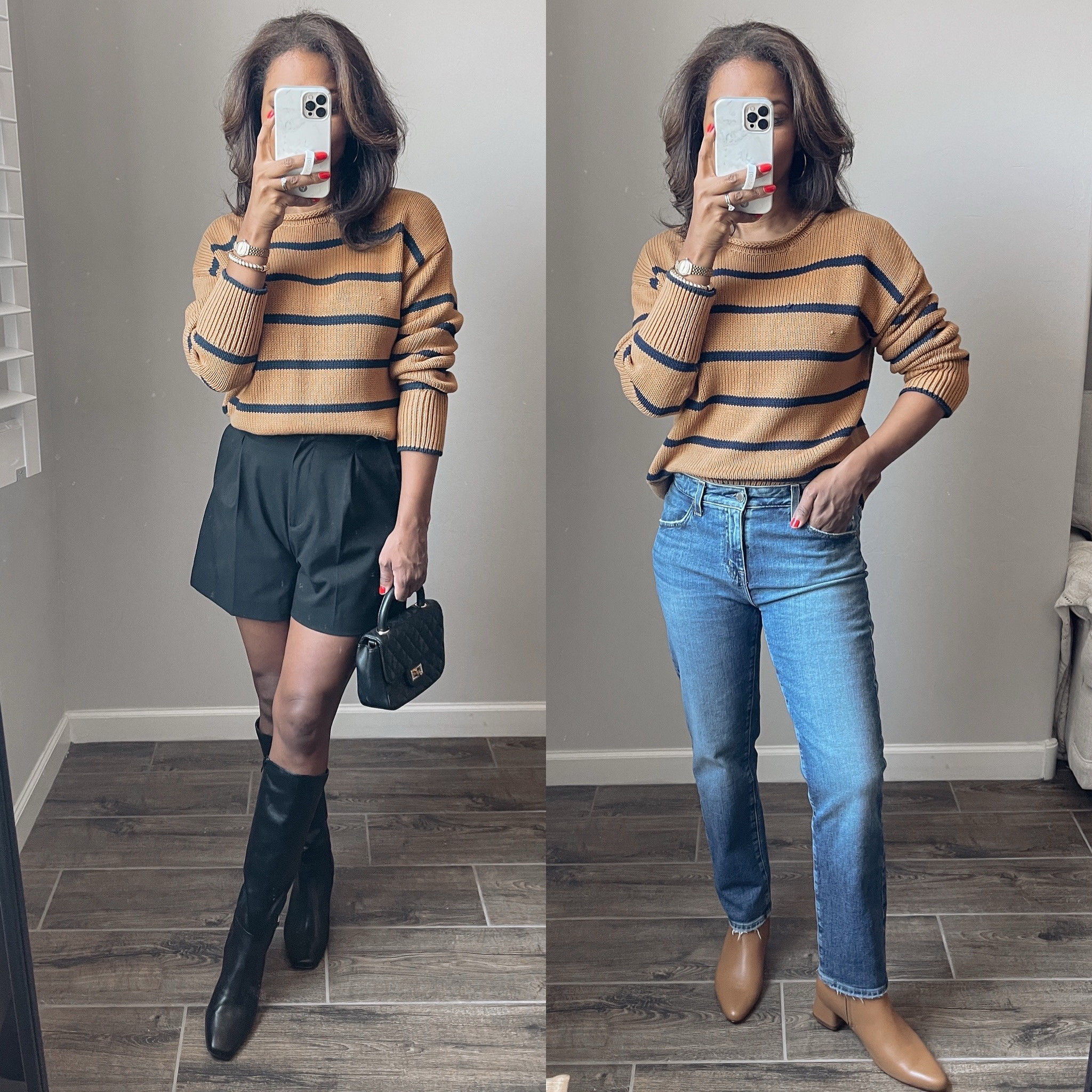 NSALE TRY ON! My AG jeans are amazing! I recommend sizing down one size as they are a more relaxed fit. Sweater is TTS 

#LTKSeasonal #LTKxNSale #LTKFindsUnder100
