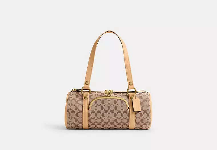 Kisslock Barrel Bag In Signature Jacquard | Coach (US)