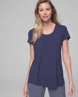 Short Sleeve Pajama Tee with Pocket Navy | Soma Intimates