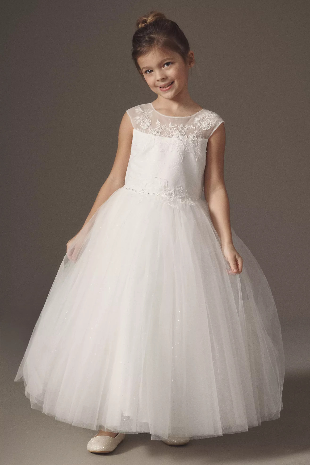 Princess Daliana Lace & Pearl Appliqué Flower Girl Dress | Anthropologie (US)