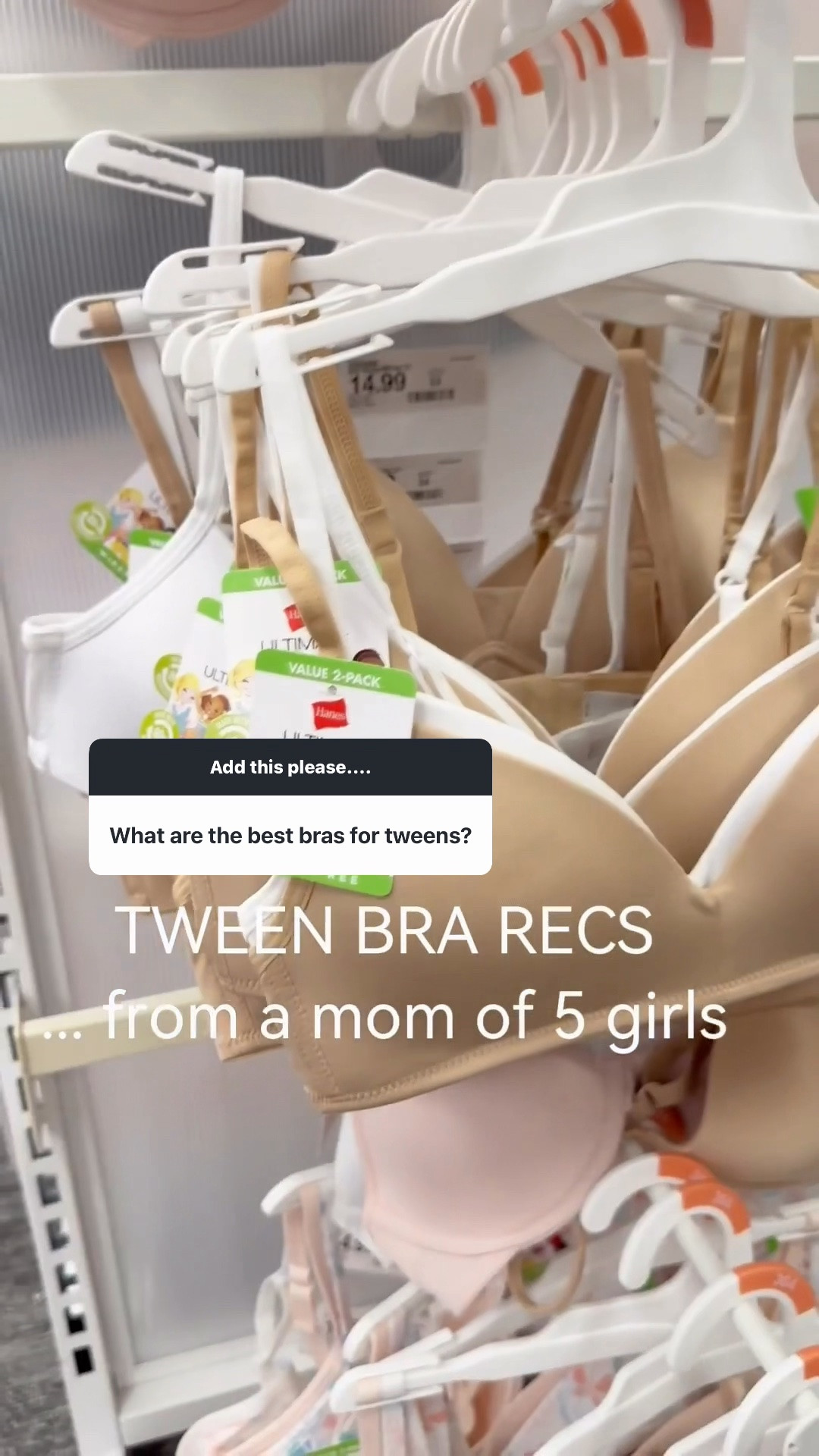 I'm getting a ton of requests for tween bras. I love these ones from Target because they have traditional styles and then ones for more sporty girls. ￼ my younger teens and teens rotate between these three.

#LTKmomlife #LTKKids #LTKActive