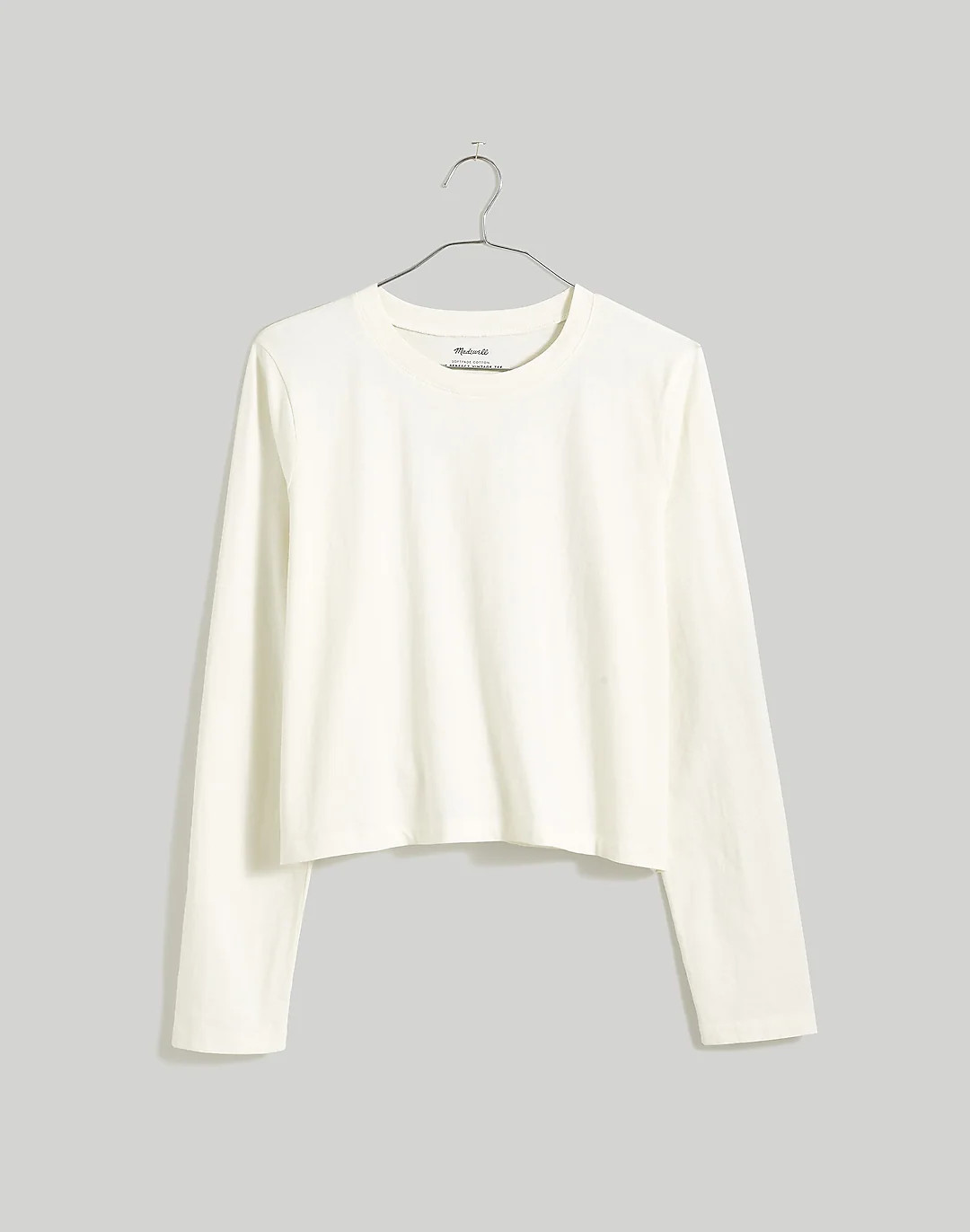 Softfade Cotton Boxy Crop Long-Sleeve Tee | Madewell