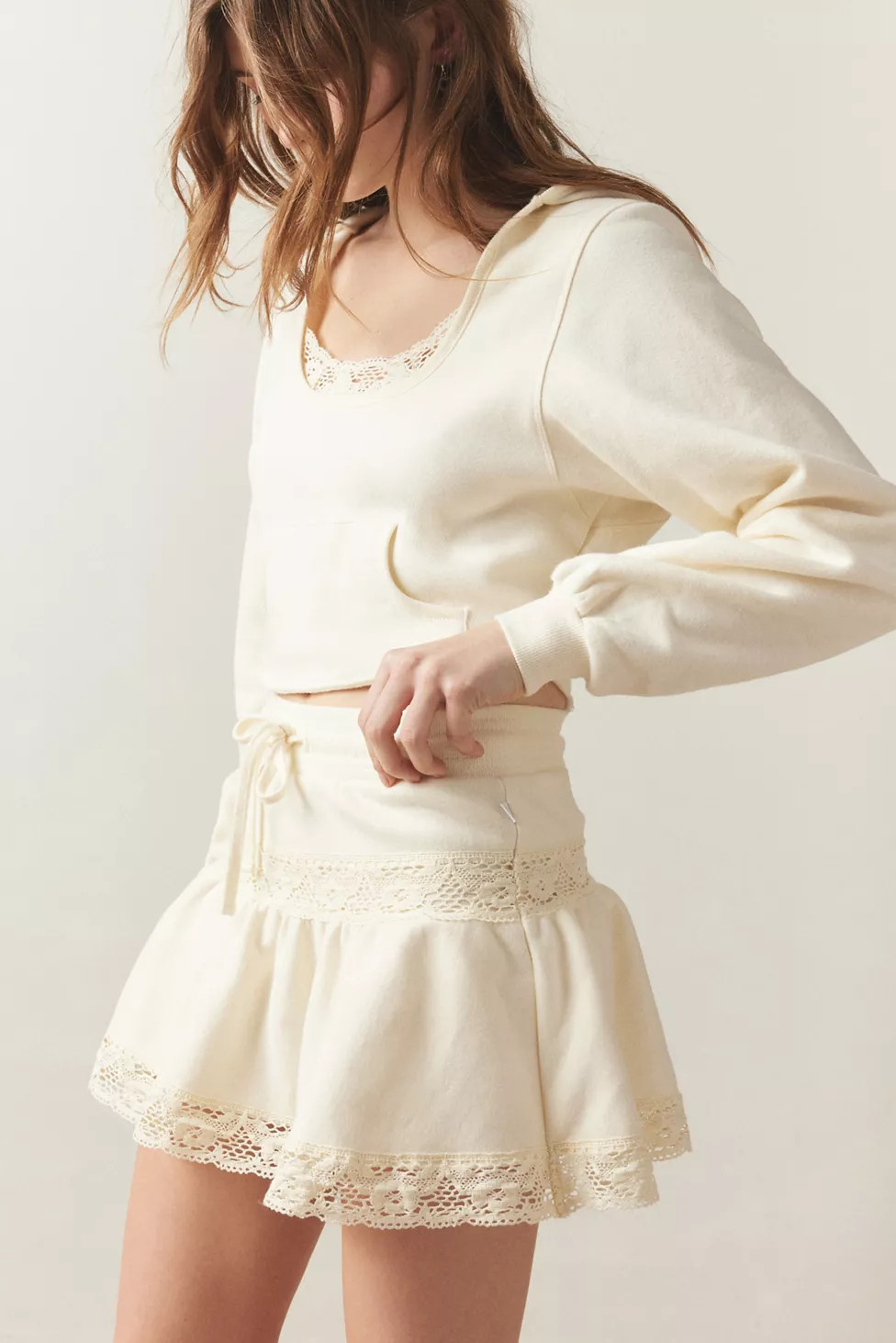 Out From Under Jayden Lace-Inset Skort | Urban Outfitters (US and RoW)