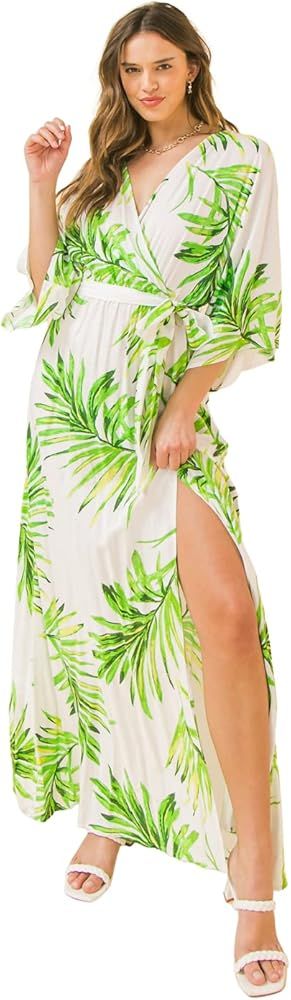 Halter Bohemian Floral Maxi Dress - Tropical Print Ethnic Print Keyhole Sundress | Amazon (US)