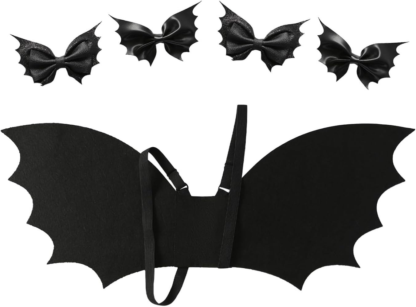 JiaDuo Black Bat Wing with 4pc Bat Hair Bows Kids Girls Halloween Costume Accessories | Amazon (US)