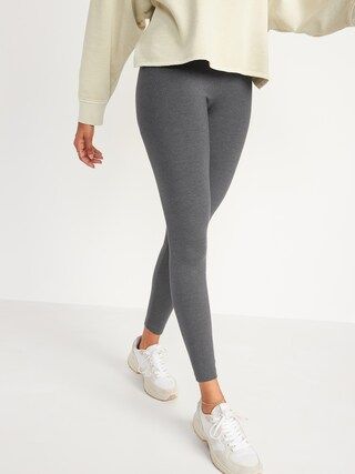 Mid-Rise Jersey-Knit Leggings for Women | Old Navy (US)