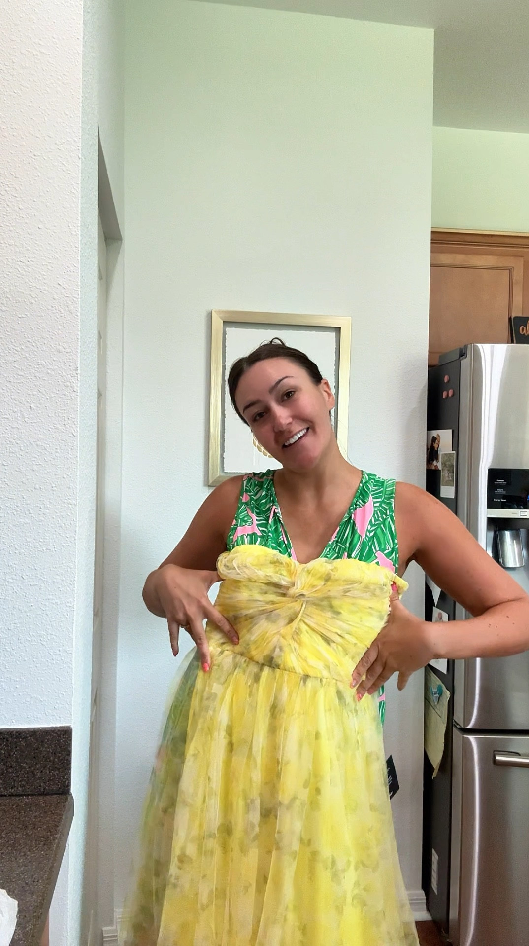 LTKCon outfit inspo for Awards & Afterparty 💛 Love this midi dress with tulle and subtle flower pattern!

Would be a chic wedding guest dress or travel outfit, she packs without wrinkling!

#LTKParties #LTKCon #LTKWedding