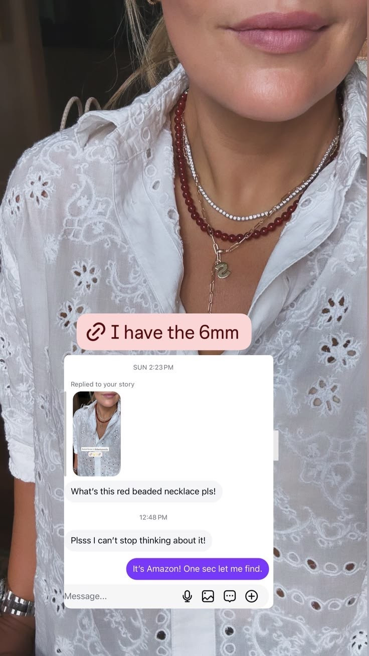 I have the 6mm in this red beaded necklacee