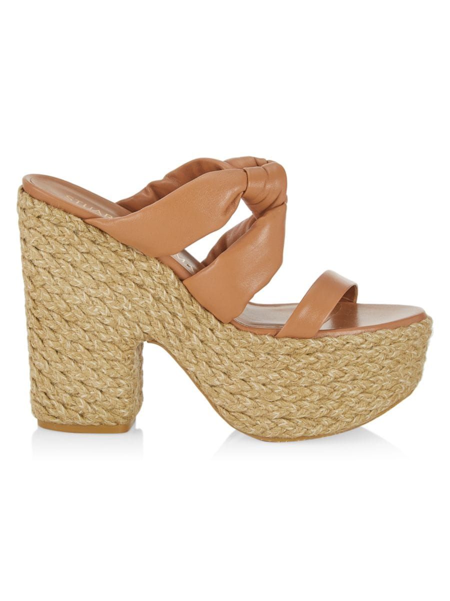 Stuart Weitzman Leather Knotted Espadrille Sandals | Saks Fifth Avenue