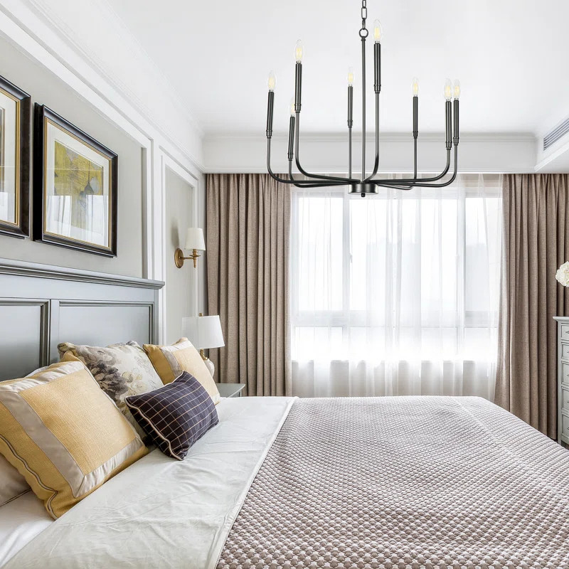 Krishell 8-Light Modern Hanging Island Candlestick Chandelier With Swivel Canopy | Wayfair North America