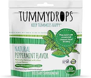 Natural Peppermint Tummydrops, 33 Drops, Certified Gluten Free & Made with Organic Ingredients | Amazon (US)