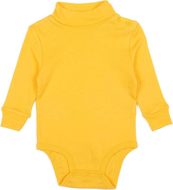 Leveret Long Sleeve Baby Boys Girls Bodysuit Turtleneck 100% Cotton (Size 6 Months-2 Toddler) | Amazon (US)