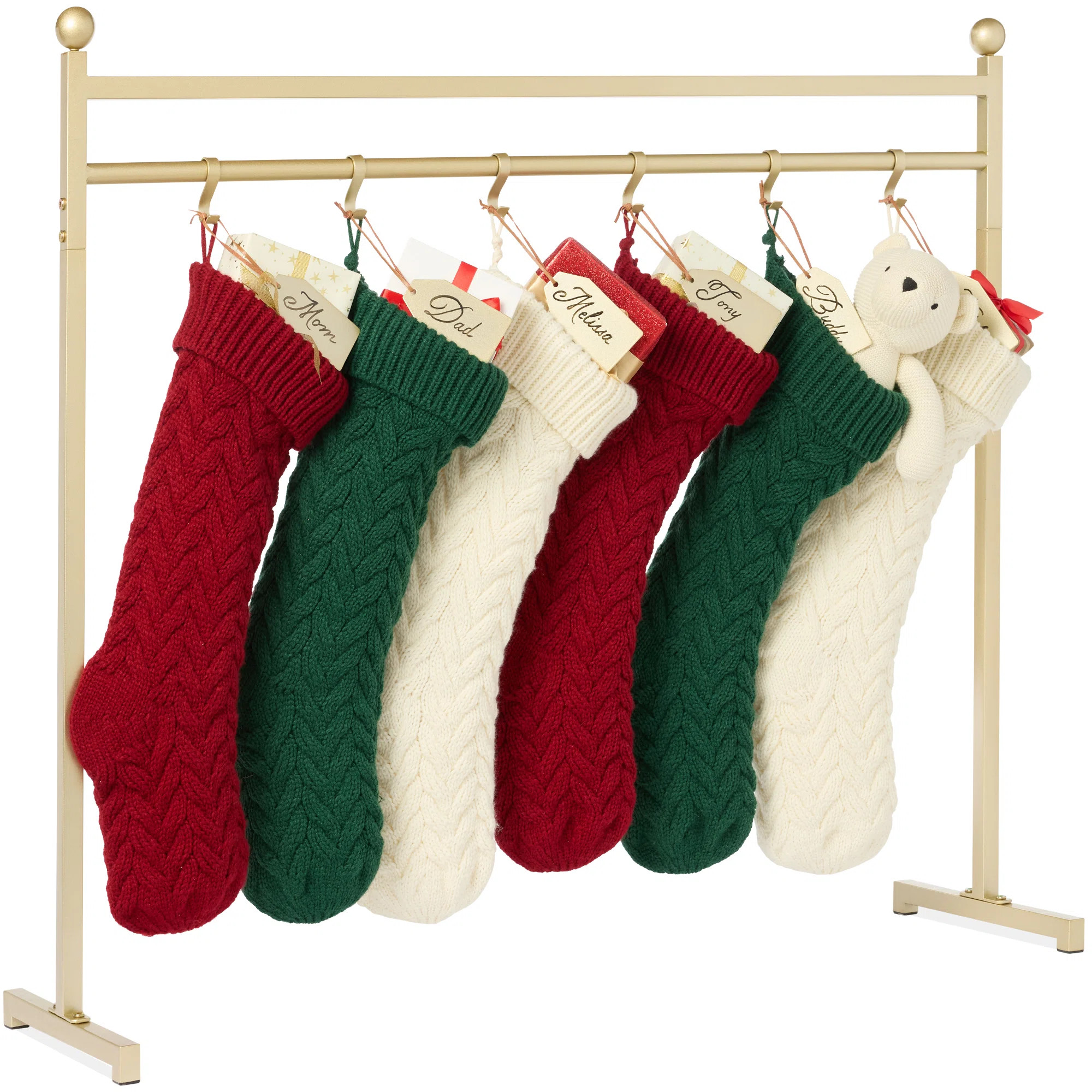 Best Choice Products 3Ft Christmas Stocking Stand, Hanging Holiday Decor Display W/ Name Tags, Ch... | Wayfair North America