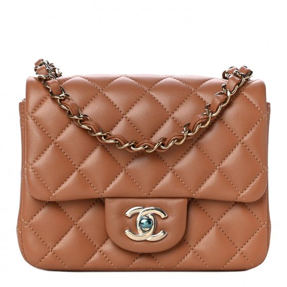 CHANEL Lambskin Quilted Mini Square Flap Brown | FASHIONPHILE | Fashionphile