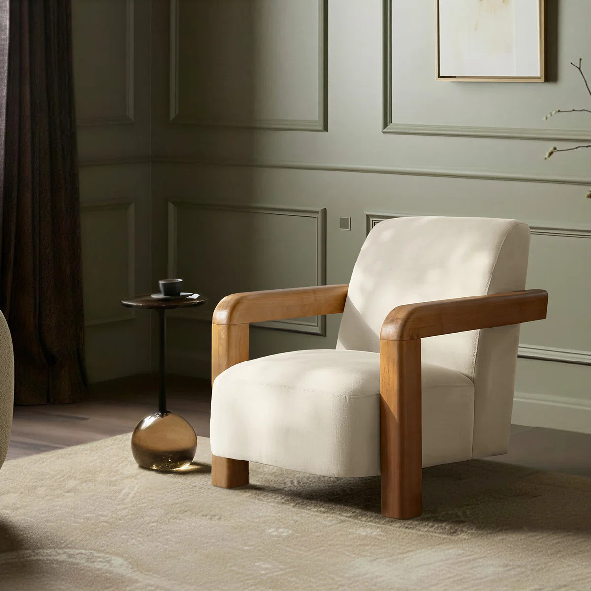 Jakira 24" W Upholstered Accent Chair with Solid Rubberwood FrameByBrayden Studio®5.0Rated 5 out... | Wayfair North America