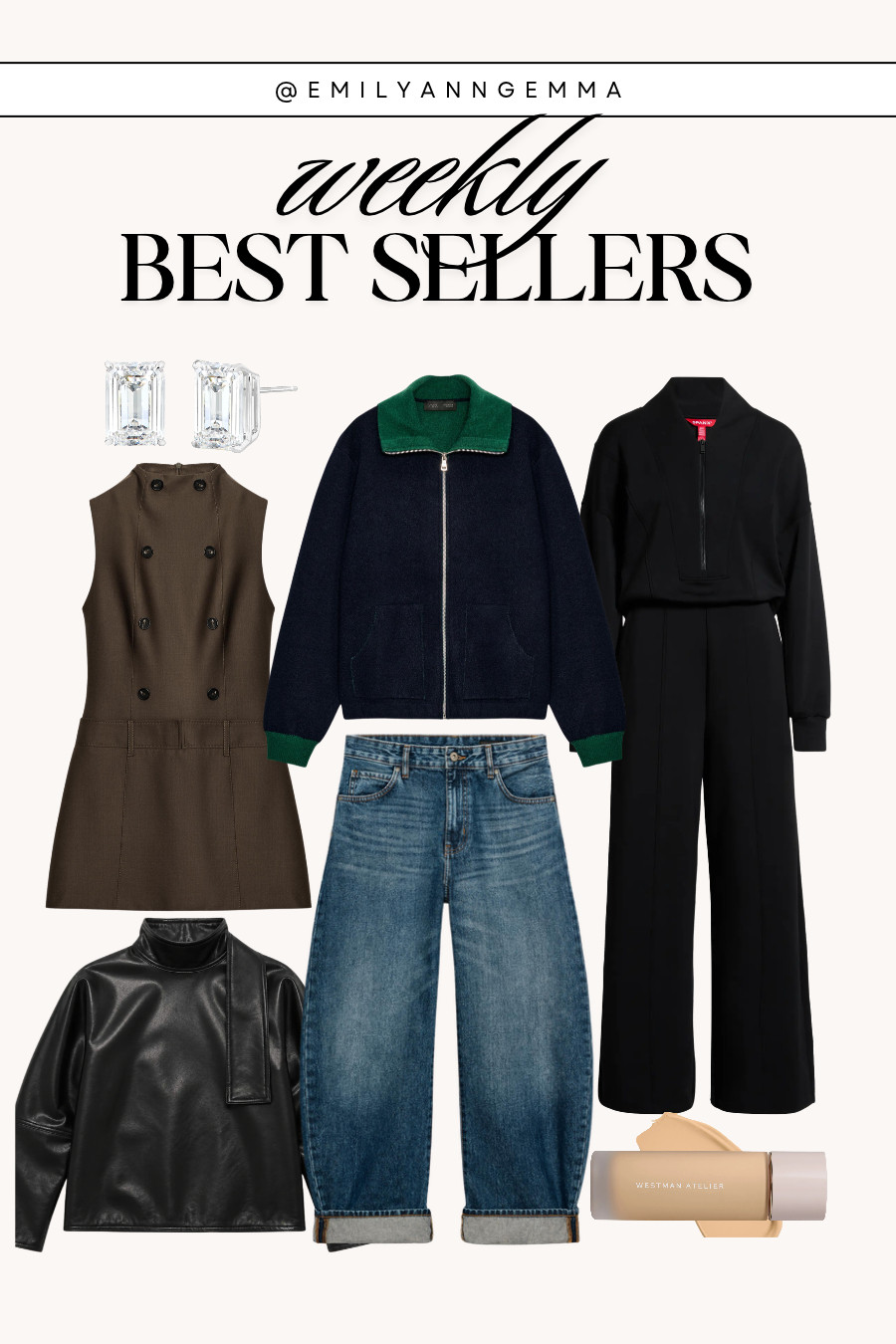 Weekly Best Sellers! 🤎

zara fashion, fall fashion, fall layers, elevated casual, spanx, wardrobe staples, dark denim, cuffed jeans, leather jacket, cropped jacket, fall dress, capsule wardrobe, emily gemma 

 #LTKdayinmylife #LTKootd #LTKSeasonal