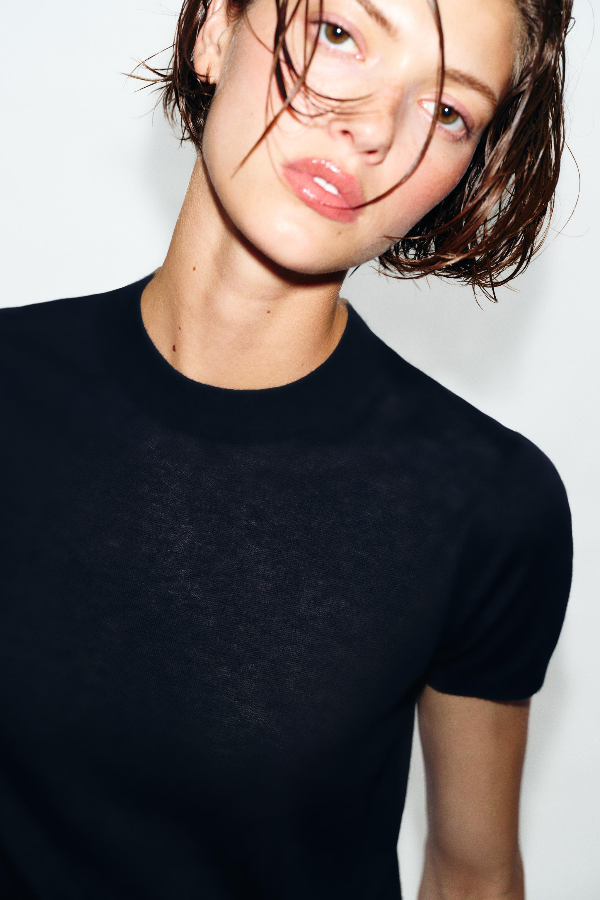 WOOL BLEND KNIT TOP | Zara UK