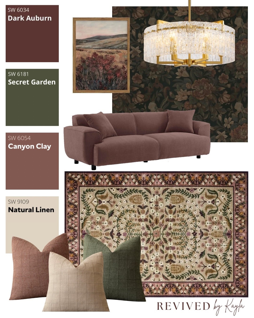 Mauve and green room design mood board ✨

#livingroom #homedecor #homedesign #roomdesign #interiordesign #moody #modern #traditional #mauve #paintcolors #moodboard #wayfair #amazon #sherwinwilliams 

#LTKHome