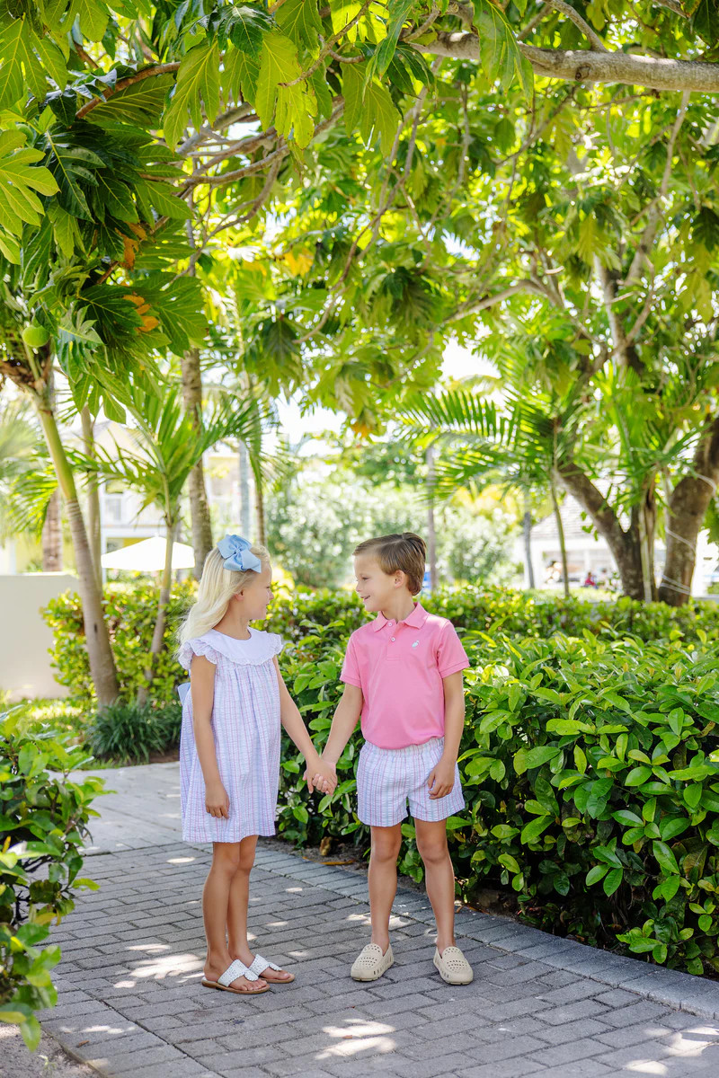 Sheffield Shorts - Kiawah Kelly Green Windowpane with Multicolor Stork | The Beaufort Bonnet Company