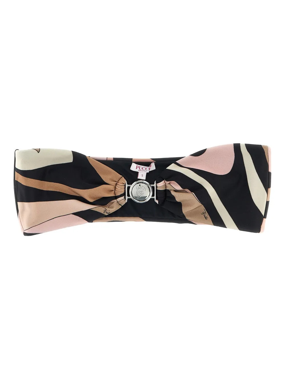 PUCCI marble-print bikini top - Black | Farfetch Global