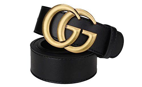 Fashion Black Instagram hot Leather Belt (Old Gold, 100CM 28-30) | Amazon (US)