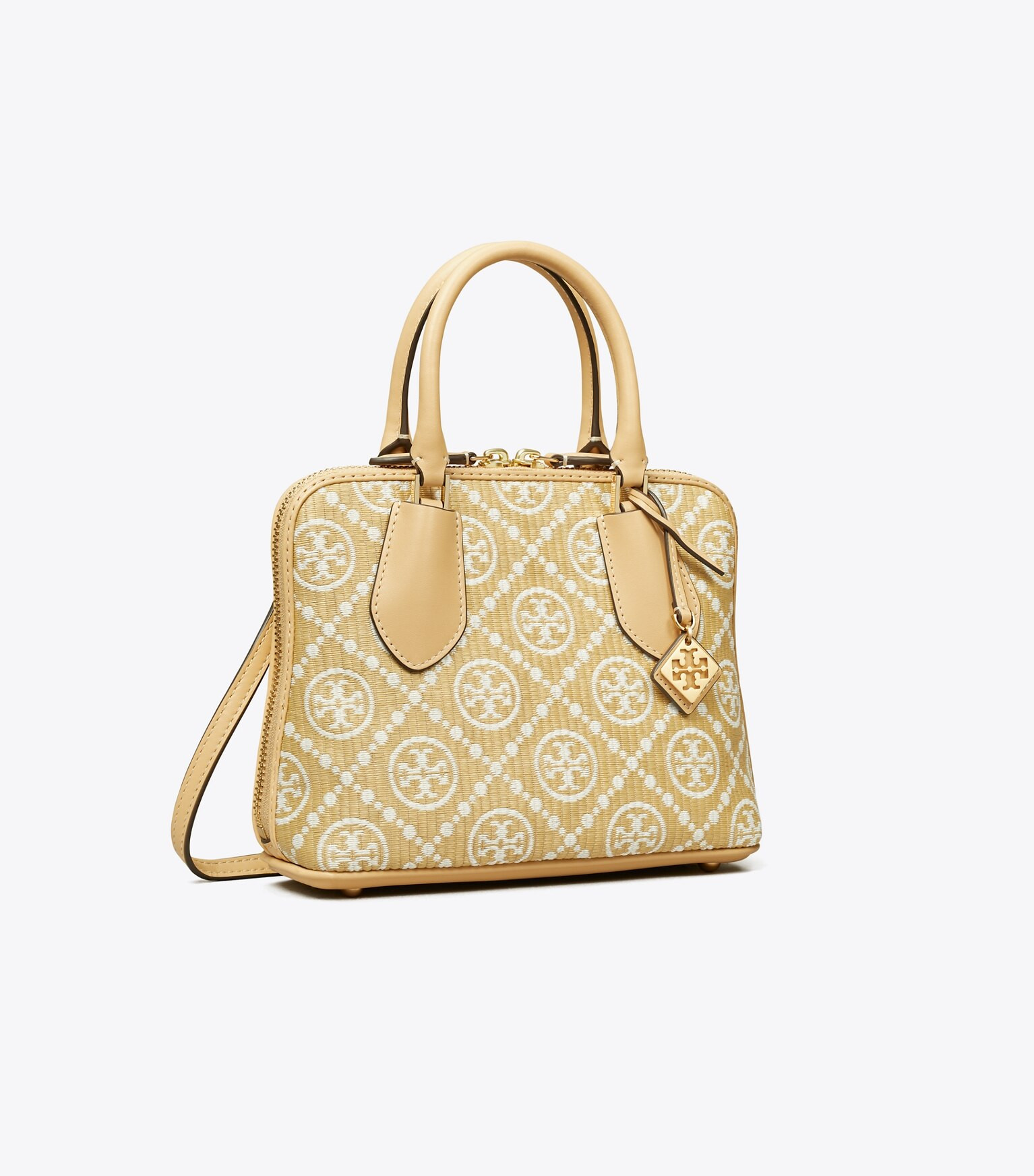 Mini T Monogram Raffia Swing Satchel: Women's Designer Crossbody Bags | Tory Burch | Tory Burch (US)