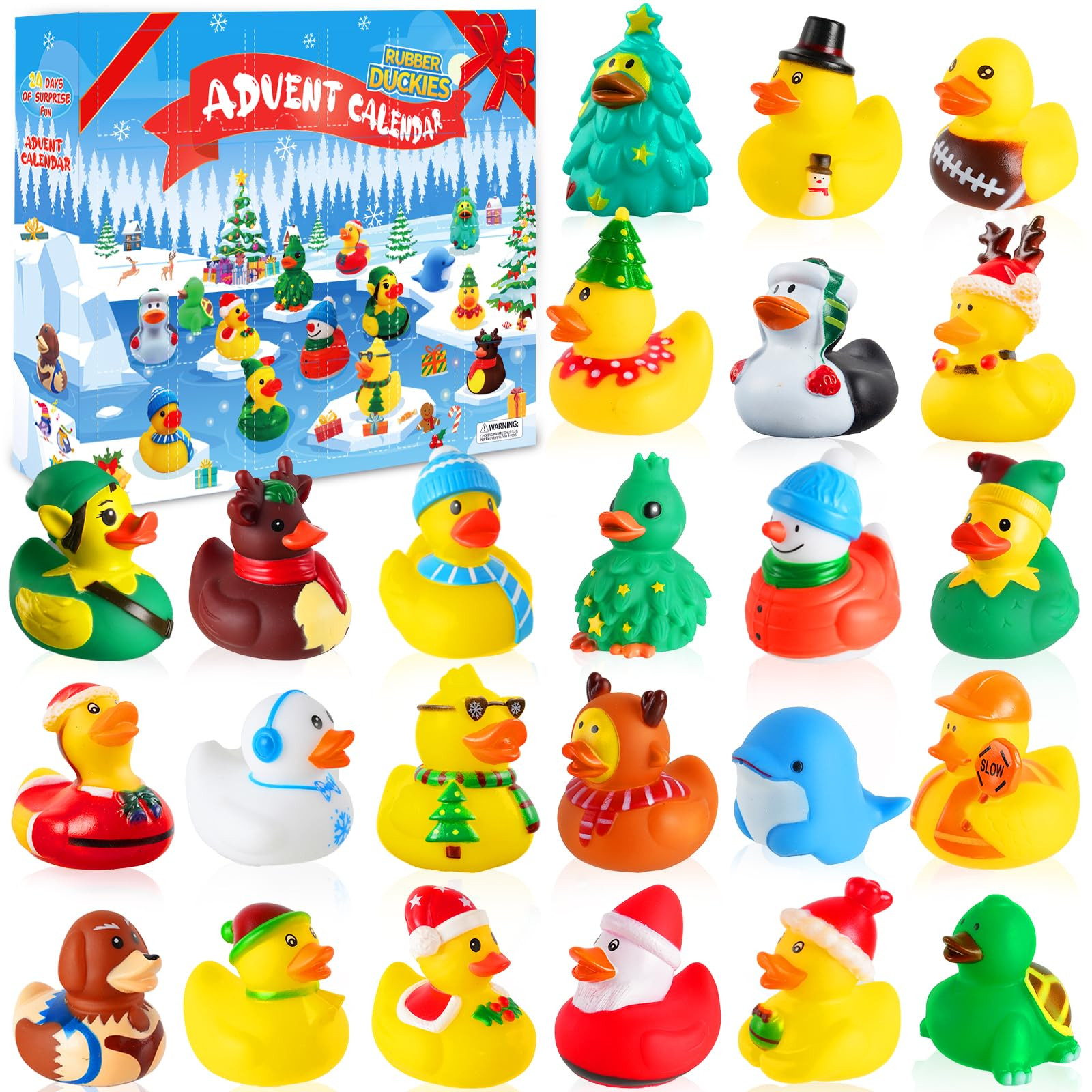2025 Advent Calendar Christmas Ducks - 24pcs Rubber Duck Vacation Advent Calendar 24 Days of Chri... | Amazon (US)