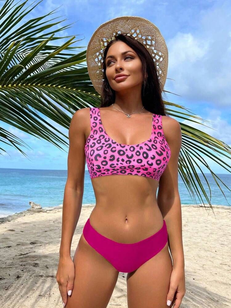 Leopard Print Bikini Swimsuit | SHEIN