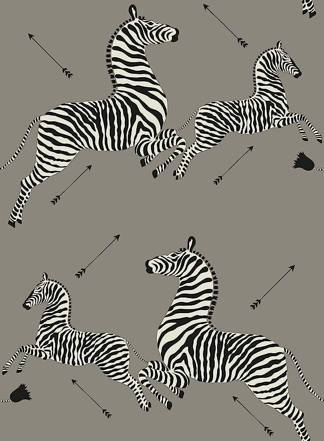 Scalamandre SCS3873 Zebra Safari Self Adhesive Wallpaper, Grey | Amazon (US)