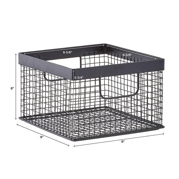 Design Ideas Large Wire Grid Bin Black | The Container Store