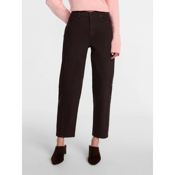 Scenario Women's and Women's Plus High Rise Barrel Jeans, 26", 28" Inseam, Sizes 0-28W | Walmart (US)