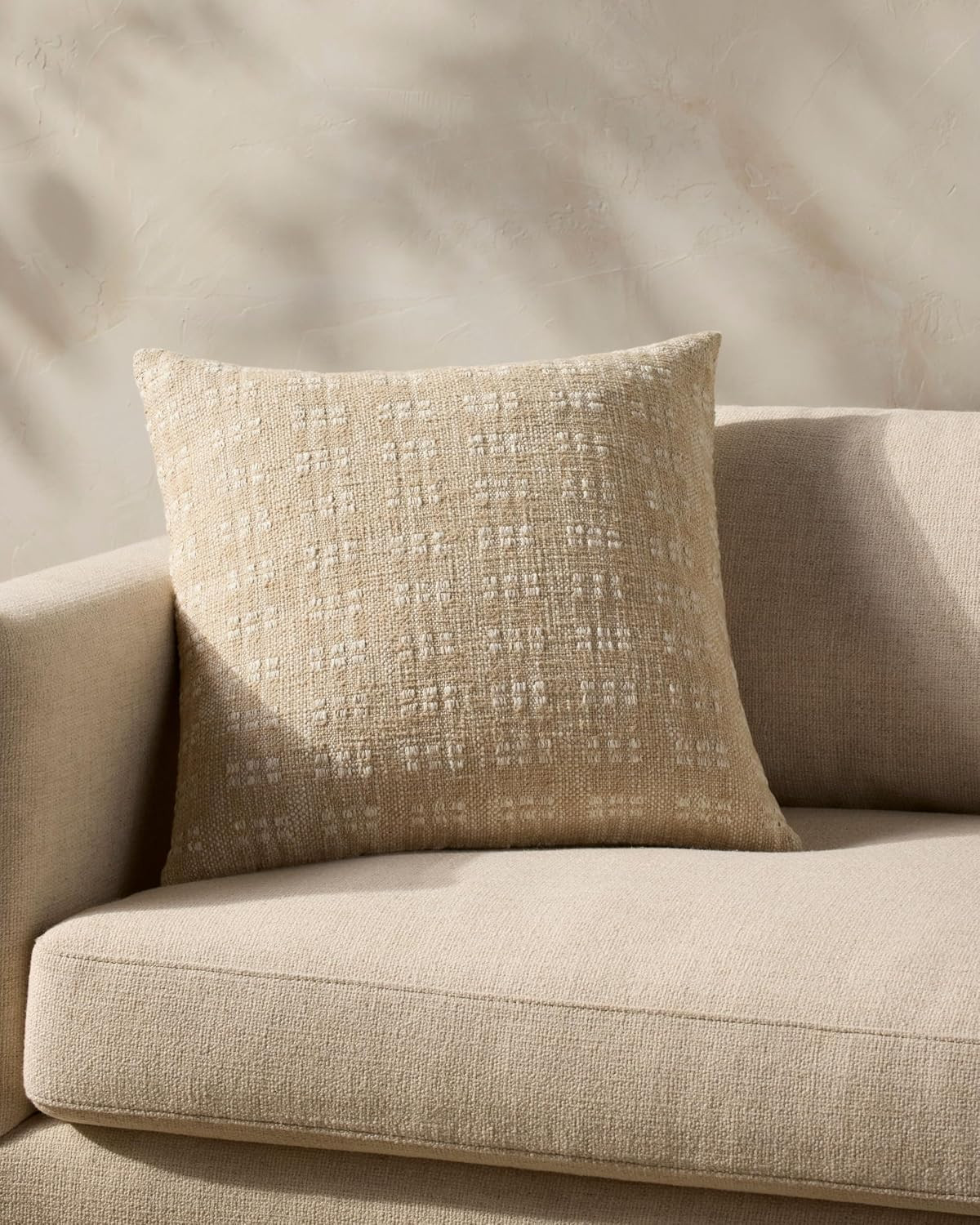 Loloi Magnolia Home Bryn Beige 22'' x 22'' Cover w/Poly Pillow | Amazon (US)