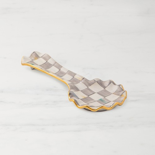 MacKenzie-Childs Sterling Check Ceramic Spoon Rest | Williams-Sonoma
