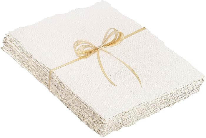 Prudiut 25 Sheets Cotton Watercolor Paper, 300 GSM, 4 x 6 inch, White, Textured, Deckled Edge, Id... | Amazon (US)