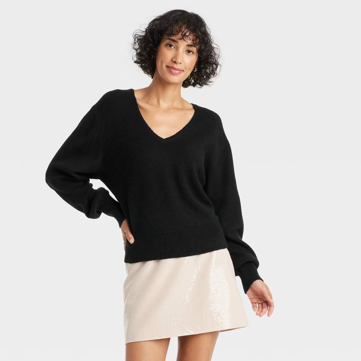 Women's Cozy Knit V-Neck Pullover Sweater - A New Day™ | Target