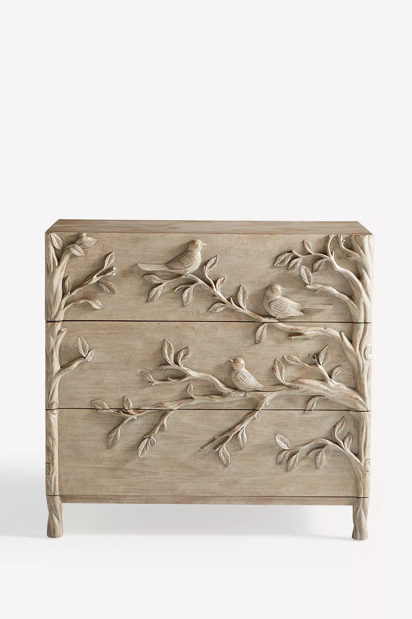Ornithology Handcarved Three-Drawer Dresser | Anthropologie (US)