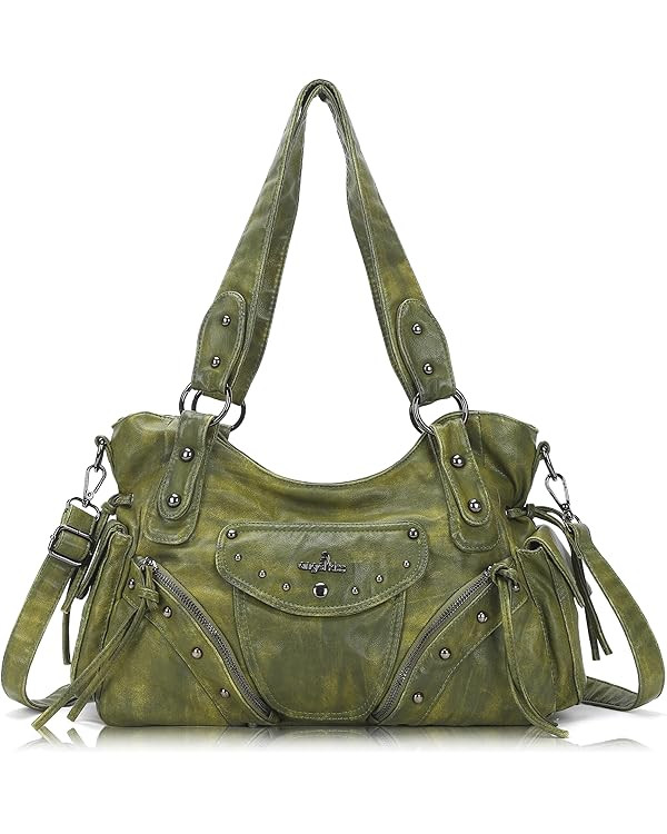 Angel Kiss Hobo Bag for Women Retro Leather Purses and Handbags Roomy Soft Ladies Satchel Bags wi... | Amazon (US)