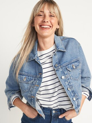Cropped Jean Jacket for Women | Old Navy (US)
