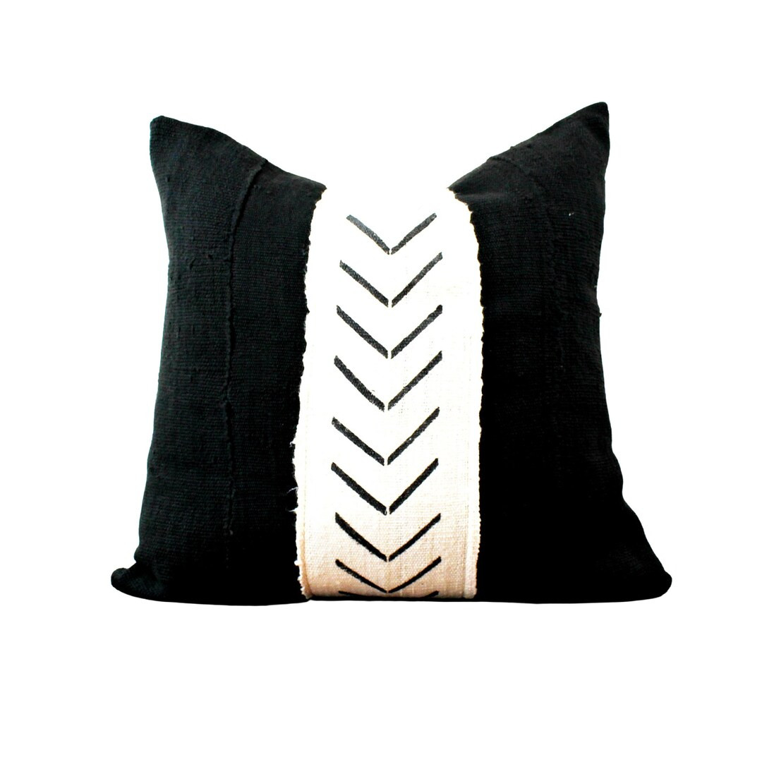 THE ABBY Authentic African Black Mudcloth Pillow Cover - Etsy | Etsy (US)