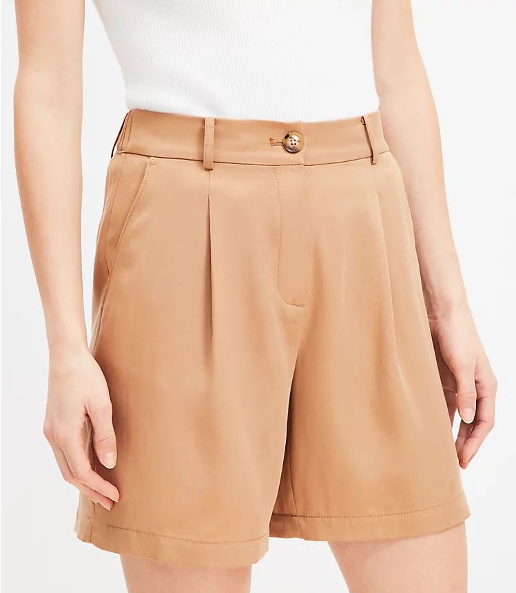 Pleated Shorts in Emory with 7 Inch Inseam | LOFT