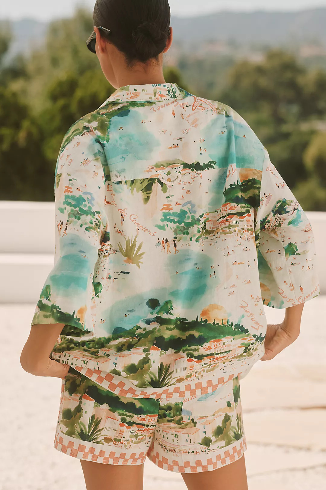 Celandine Linen Blend Printed Shorts | Anthropologie (US)