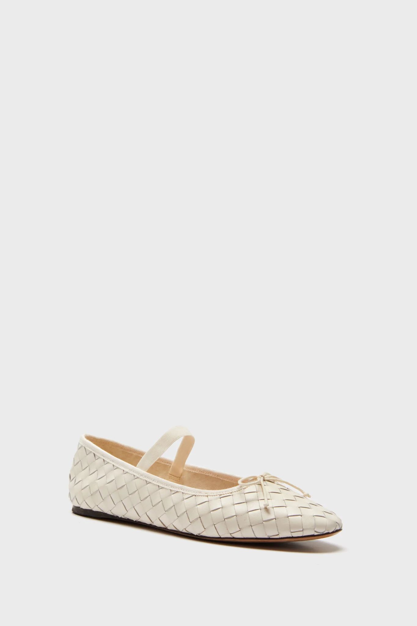 Cream Woven Leather Leonie Flats | Tuckernuck (US)