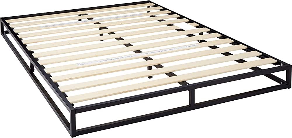 Mellow Modernista Low Profile 6 Inch Metal Platform Bed Frame with Classic Wooden Slat Support Ma... | Amazon (US)