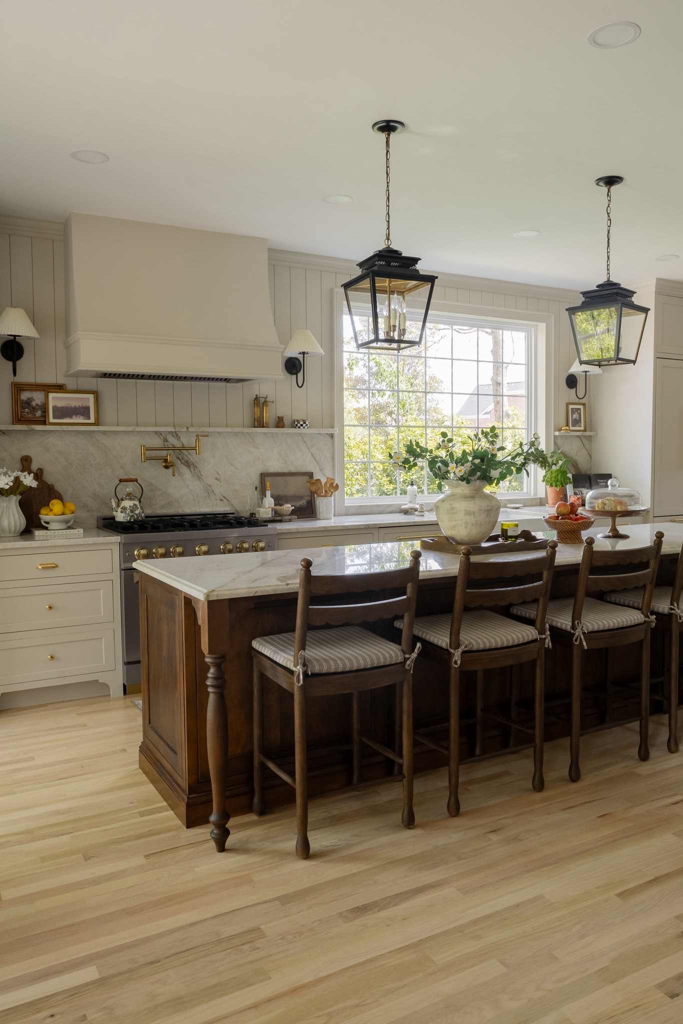 The most beautiful dark walnut counter stools and pendants! Linked everything in our new kitchen

#LTKHome